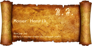 Moser Henrik névjegykártya